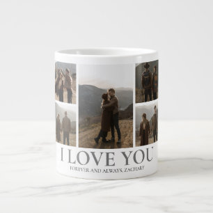 Simple Elegant Love valentine's day couple 5 photo Large Coffee Mug