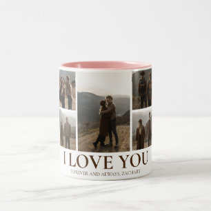 Simple Elegant Love valentine's day couple 5 photo Two-Tone Coffee Mug