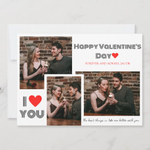 Simple Elegant Love valentine's day couple photo Holiday Card