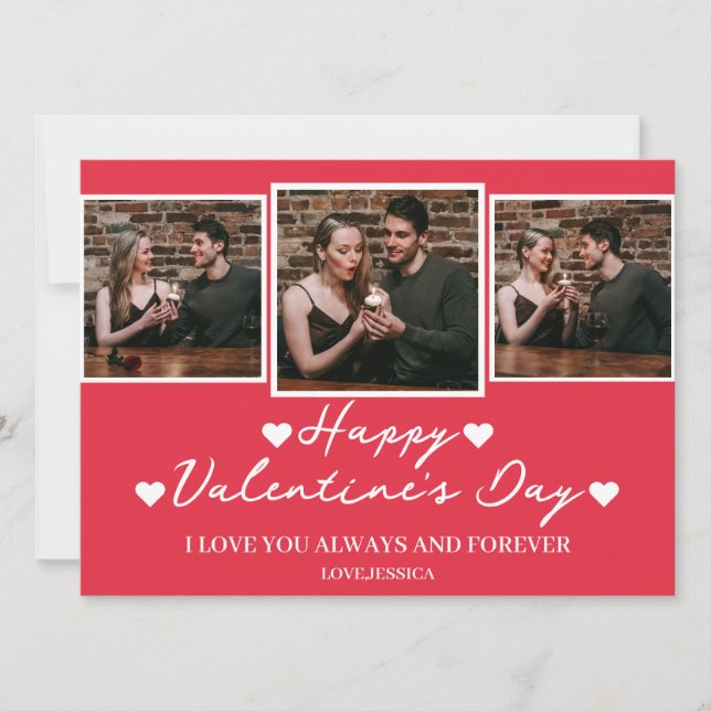 Simple Elegant Love valentine's day Couple photo Holiday Card (Front)
