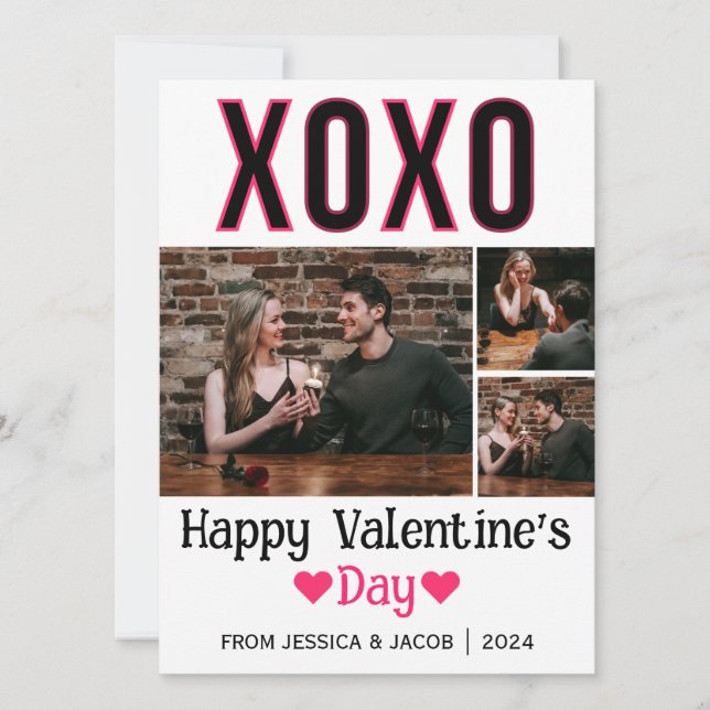 Simple Elegant Love valentine's day couple photo Holiday Card (Front)