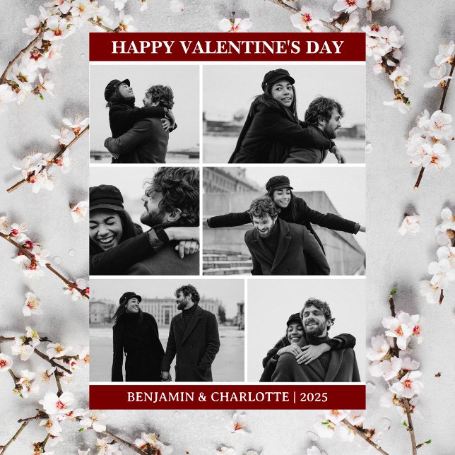 Simple Elegant Love valentines day couple photo Holiday Card (Creator Uploaded)