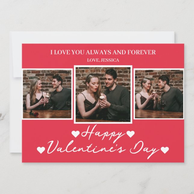 Simple Elegant Love valentine's day Couple photo Holiday Card (Front)
