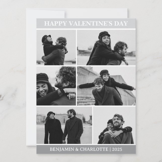 Simple Elegant Love valentines day couple photo Holiday Card (Front)