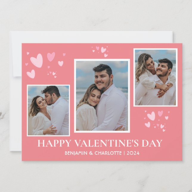 Simple Elegant Love valentine's day couple photo Holiday Card (Front)