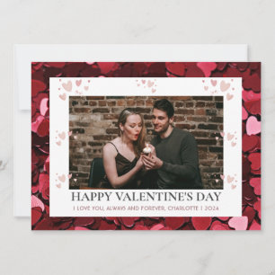 Simple Elegant Love valentine's day couple photo Holiday Card