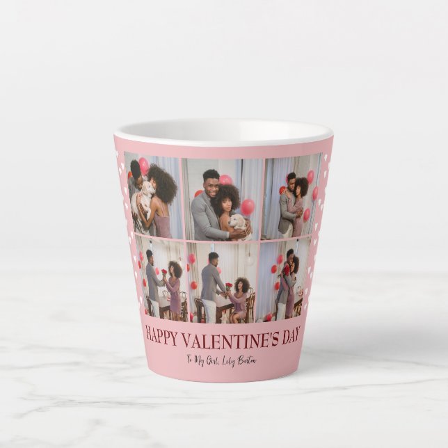 Simple Elegant Love valentine's day Couple photo Latte Mug (Front)