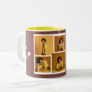 Simple Elegant Love valentines day couple photo Two-Tone Coffee Mug