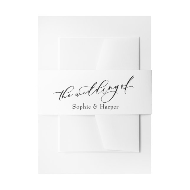 Simple Elegant Luxury Calligraphy The Wedding Of Invitation Belly Band (Front Example)