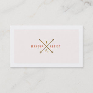 Simple Elegant Makeup Artist Light Pink and Peach Business Card