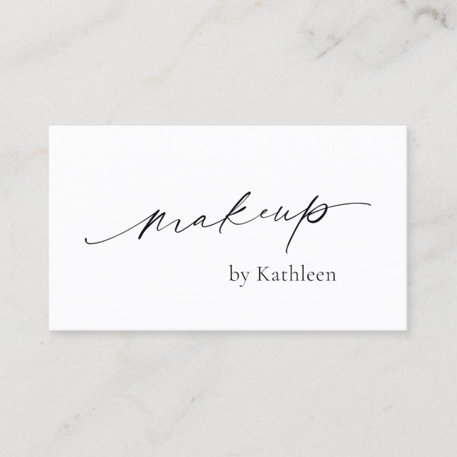 Simple Elegant Makeup Artist Modern Business Card (Front)