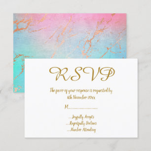 Simple Elegant Marble Gold All Occassion RSVP Invitation