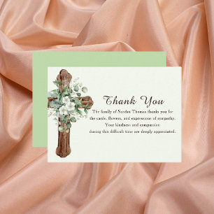 Simple Elegant Memorial Bereavement Cross  Card