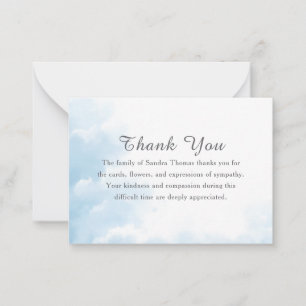 Simple Elegant Memorial Bereavement Heavenly Cloud Card