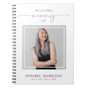 Simple Elegant Memorial Funeral Photo Guest Book