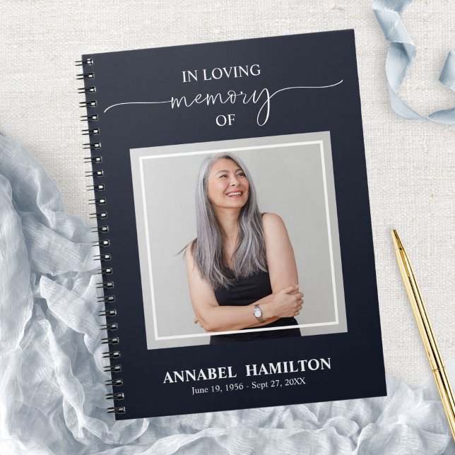 Simple Elegant Memorial Funeral Photo Guest Book (Creator Uploaded)