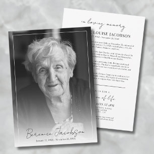 Simple Elegant Memorial Service Funeral Invitation