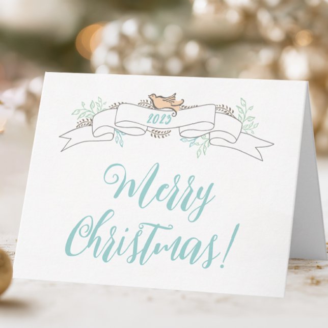 Simple Elegant Merry Christmas Holiday Card (Minimalist Christmas Card)