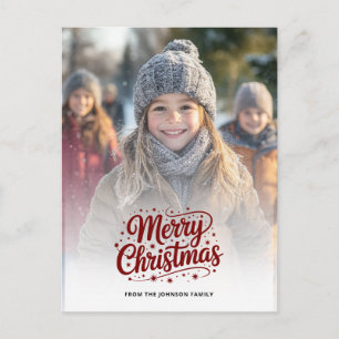 Simple Elegant Merry Christmas Photo Card Gradient