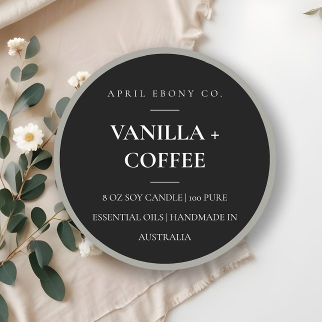 Simple Elegant Minimal Black & White Candle Label (Creator Uploaded)