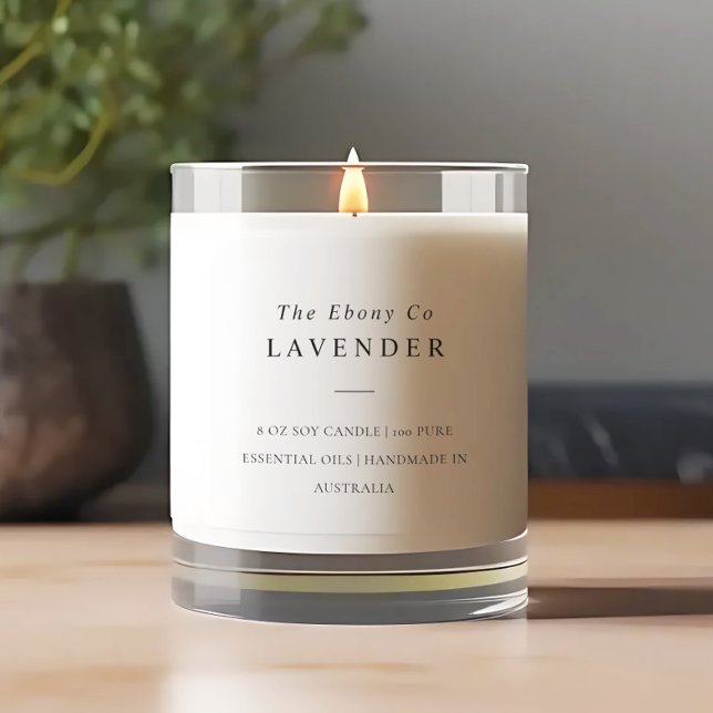 Simple Elegant Minimal Black & White Candle Label (Creator Uploaded)