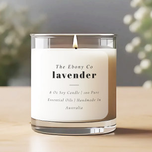 Simple Elegant Minimal Black & White Candle Label