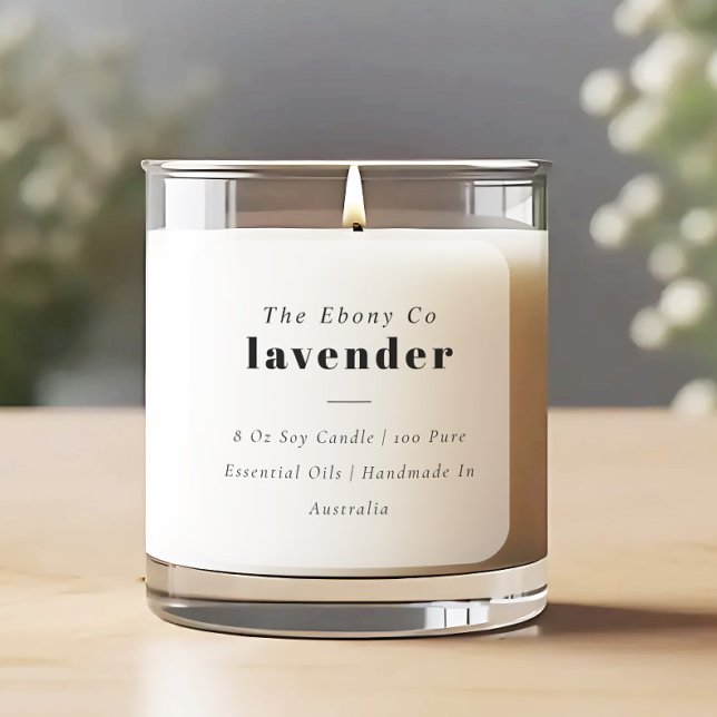Simple Elegant Minimal Black & White Candle Label (Creator Uploaded)