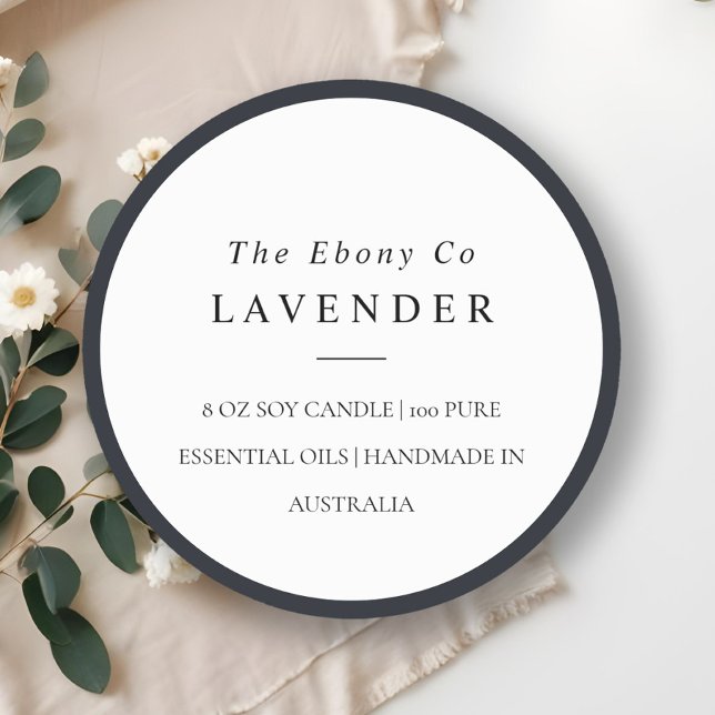 Simple Elegant Minimal Black & White Candle Label (Creator Uploaded)
