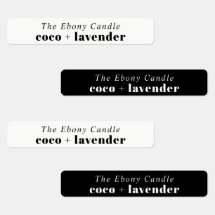 Simple Elegant Minimal Black & White Candle Label