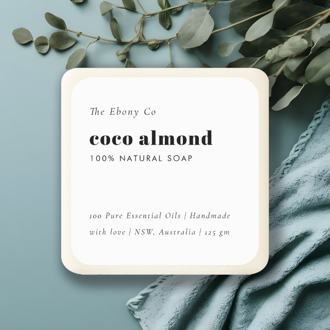 Simple Elegant Minimal Black & White Soap Label (Creator Uploaded)