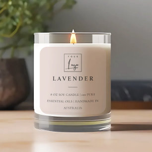 Simple Elegant Minimal Blush Logo Candle Label