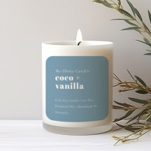 Simple Elegant Minimal Dusky Blue Candle Label
