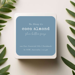 Simple Elegant Minimal Dusky Blue Soap Label