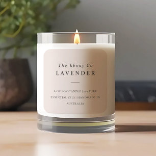 Simple Elegant Minimal Dusky Blush Candle Label