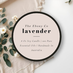 Simple Elegant Minimal Dusky Blush Candle Label