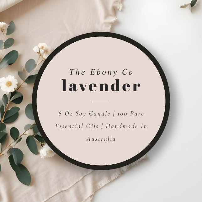 Simple Elegant Minimal Dusky Blush Candle Label (Creator Uploaded)