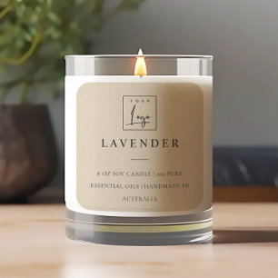 Simple Elegant Minimal Kraft Logo Candle Label