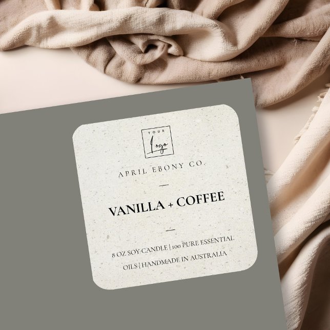 SIMPLE ELEGANT MINIMAL LOGO DUSKY SPECKLED STONE SQUARE STICKER (Creator Uploaded)