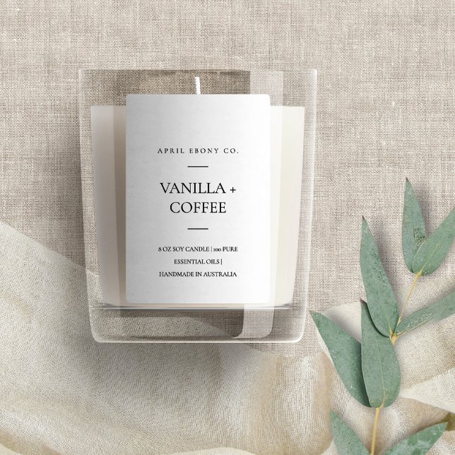 SIMPLE ELEGANT MINIMAL MODERN BLACK WHITE CANDLE FOOD LABEL (Creator Uploaded)