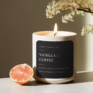 SIMPLE ELEGANT MINIMAL MODERN BLACK WHITE CANDLE SQUARE STICKER