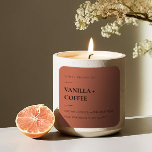 SIMPLE ELEGANT MINIMAL MODERN BURNT BRICK RED SQUARE STICKER