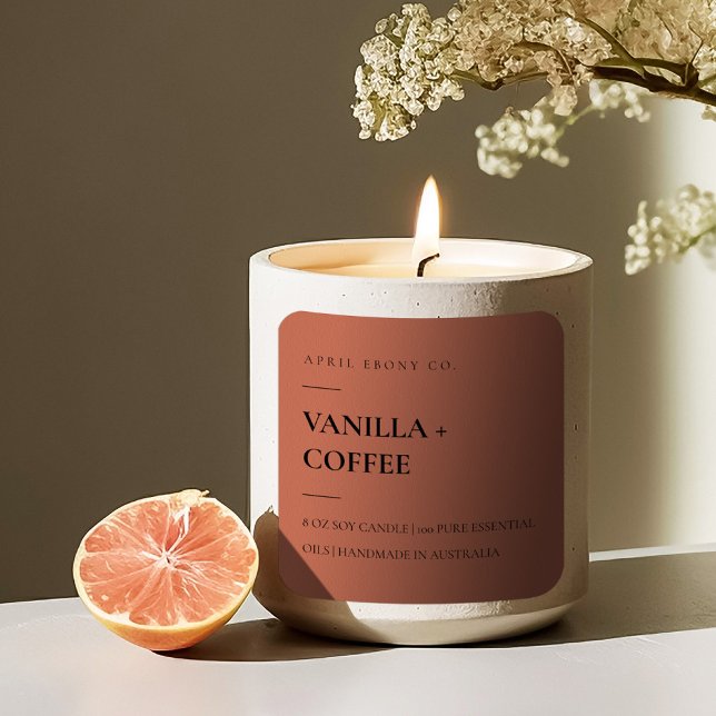 SIMPLE ELEGANT MINIMAL MODERN BURNT BRICK RED SQUARE STICKER (Creator Uploaded)