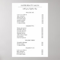 Simple Elegant Minimal Modern Business Price List