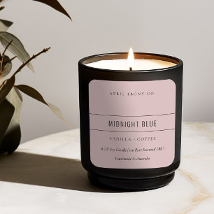 SIMPLE ELEGANT MINIMAL MODERN DUSKY PINK CANDLE SQUARE STICKER