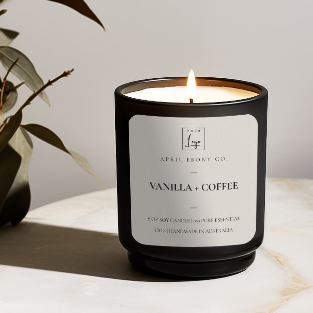 SIMPLE ELEGANT MINIMAL MODERN DUSKY WHITE LOGO SQUARE STICKER (Creator Uploaded)