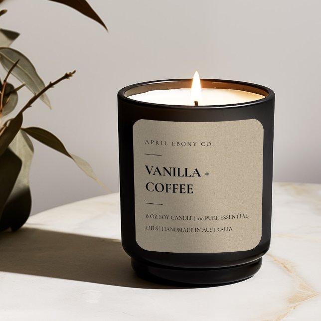 SIMPLE ELEGANT MINIMAL MODERN RUSTIC KRAFT SQUARE STICKER (Creator Uploaded)