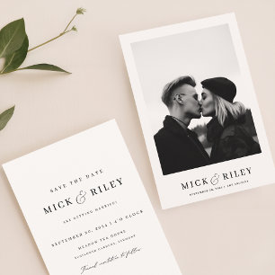 Simple Elegant Minimal Photo Wedding Save The Date
