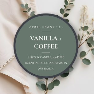 Simple Elegant Minimal Rustic Green Candle Label