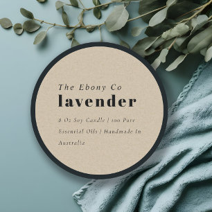 Simple Elegant Minimal Rustic Kraft Candle Label