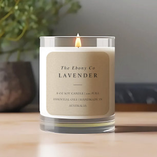 Simple Elegant Minimal Rustic Kraft Candle Label
